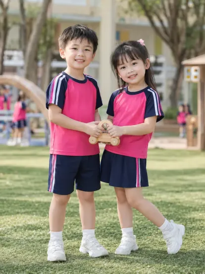 Đồng Phục Mầm Non Bộ Thể Thao Hồng Sen Navy Aircool