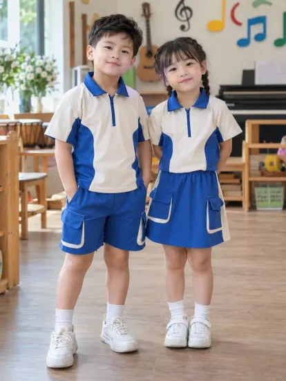 Đồng Phục Mầm Non Bộ Dã Ngoại Xanh Bích Kem Hacool