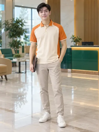 Áo Polo Công Ty Cam Kem Ngân Hàng