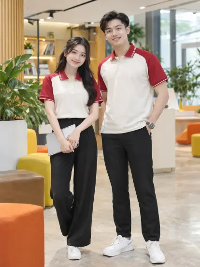 Áo Polo Công Ty Đỏ Kem Giáo Dục
