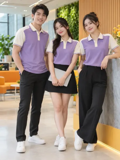 Áo Polo Công Ty Tím Kem Bán Lẻ