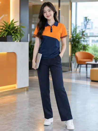 Áo Polo Công Ty Cam Xanh Navy Logistics