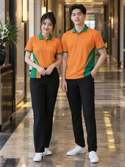 Áo Thun Công Ty Cam Tươi Xanh Lá Dịch Vụ Khách Hàng Aircool