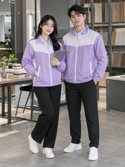 Áo Khoác Công Ty Tím Lavender Trắng Nội Thất Hapimax