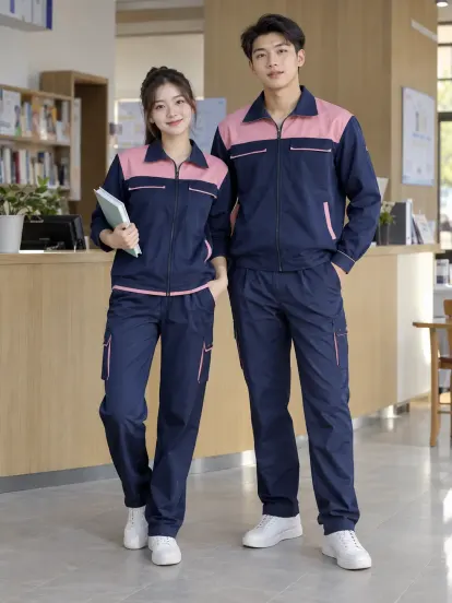 Bộ Bảo Hộ Lao Động Hồng Sen Navy Giáo Dục Piquecool