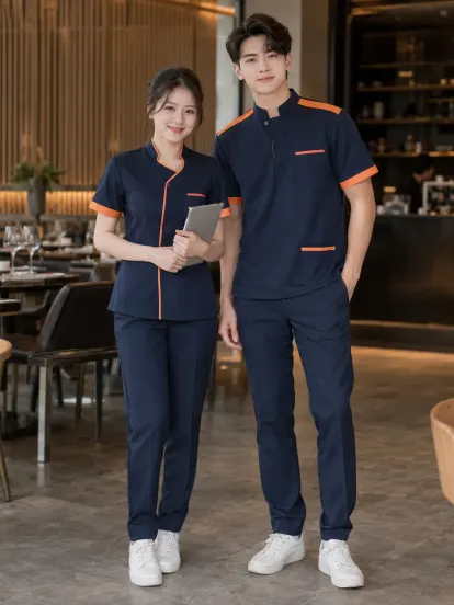 Bộ Công Sở Trẻ Xanh Navy Cam Y Tế Drycool