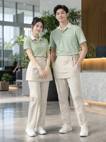 Đồng Phục Quán Cafe Xanh Mint Kem Khởi Nghiệp Hacool