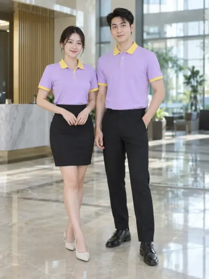 Đồng Phục Du Lịch Tím Nhạt Vàng Ngân Hàng Hapimax