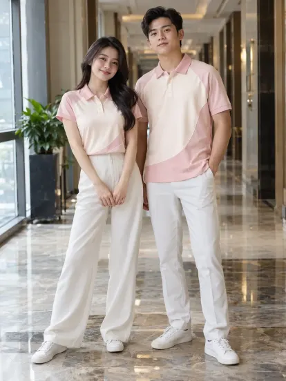 Áo Team Building Hồng Phấn Kem Logistics Compact Fit