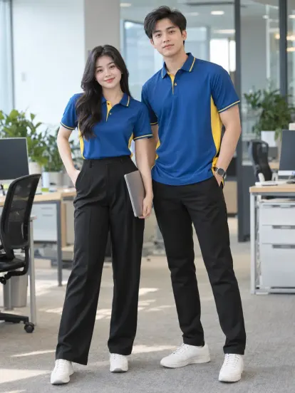 Áo Thun Công Ty Xanh Biển Vàng Công Nghệ Aircool