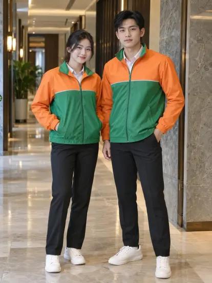 Áo Khoác Công Ty Cam Tươi Xanh Lá Dịch Vụ Khách Hàng Hapimax