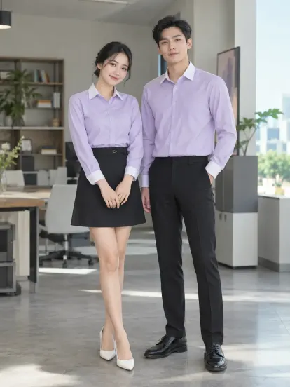 Bộ Công Sở Trẻ Tím Lavender Trắng Nội Thất Drycool