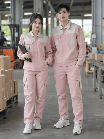 Bộ Bảo Hộ Lao Động Hồng Phấn Kem Logistics Piquecool