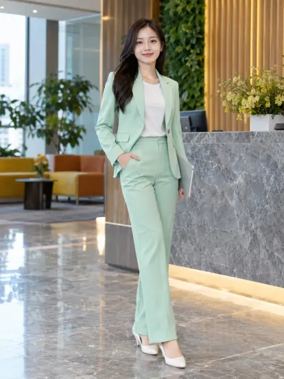 Vest Công Sở Trẻ Xanh Mint Trắng Công Nghệ