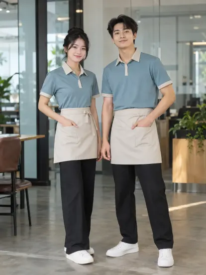 Đồng Phục Quán Cafe Xanh Iris Kem Bán Lẻ Hacool