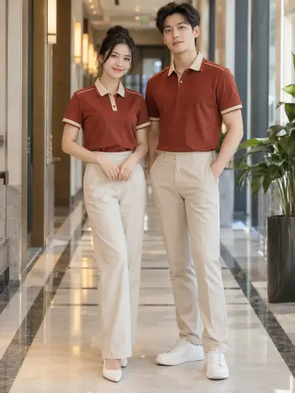 Áo Polo Công Ty Đỏ Gạch Kem Bất Động Sản Drycool