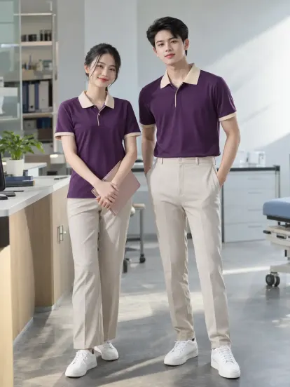 Áo Polo Công Ty Tím Nho Kem Y Tế Drycool