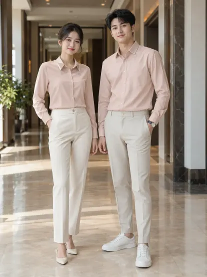 Sơ Mi Đồng Phục Hồng Đào Kem Khởi Nghiệp Hacool