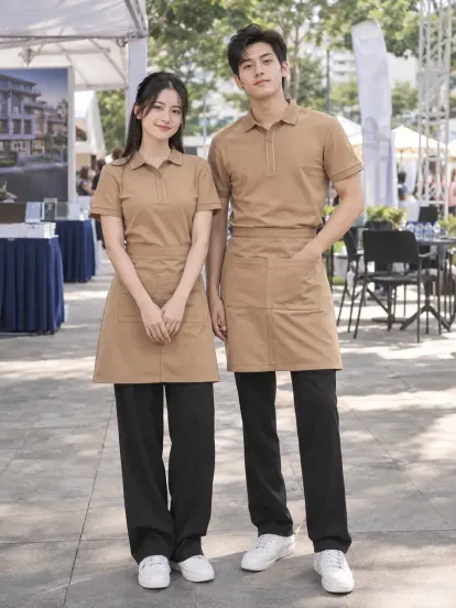 Đồng Phục Quán Cafe Cam Đất Be Bất Động Sản Hacool