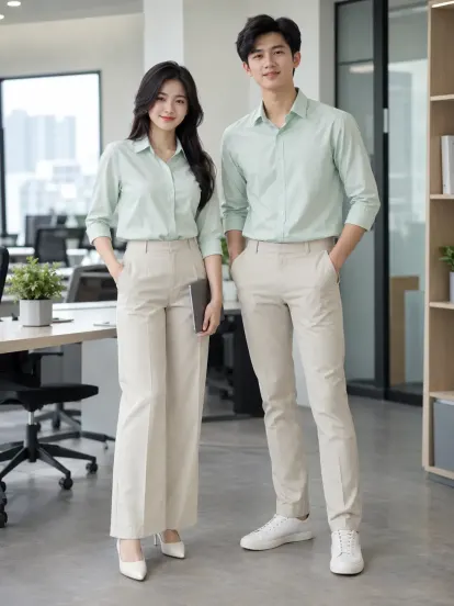 Sơ Mi Đồng Phục Xanh Mint Kem Công Nghệ Hacool