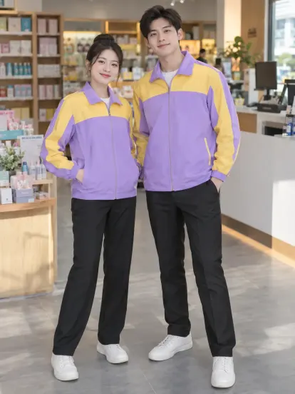 Áo Khoác Công Ty Tím Nhạt Vàng Bán Lẻ Hapimax
