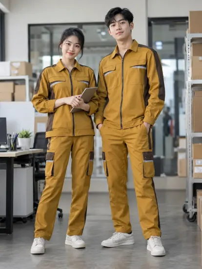 Bộ Bảo Hộ Lao Động Vàng Nghệ Nâu Thương Mại Điện Tử Piquecool
